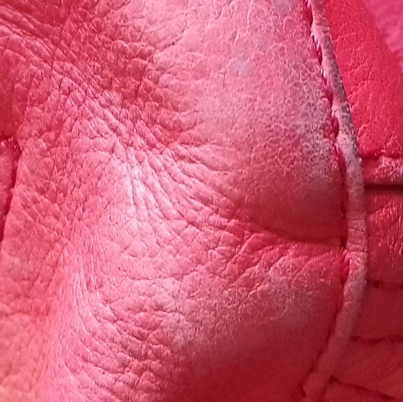 B Makowsky Red Orange Color 100% Leather Shoulder Bag Purse Pockets Zipper 93 - Picture 16 of 16